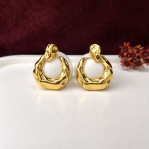Brinco aro irregular dourado