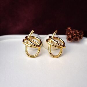 Brinco aros entrelaçados dourado