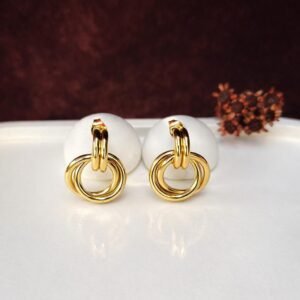 Brinco argola dupla dourado