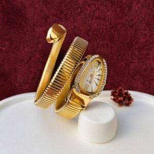 Relogio dourado elegante flexivel