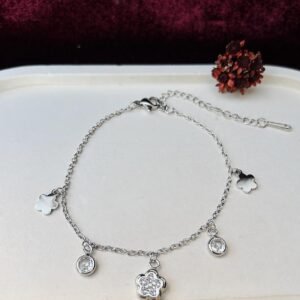 Pulseira pingentes florais Aço 316L