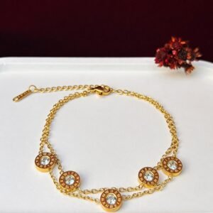 Pulseira Roman crystal dourada