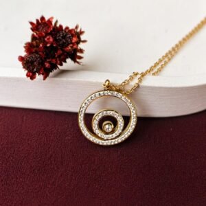 Colar orbital brilho dourado