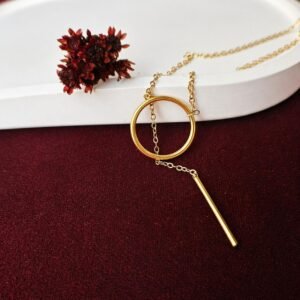 Colar elo circular dourado