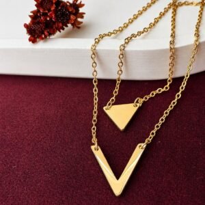 Colar prisma V dourado