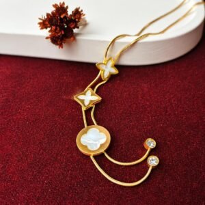 Colar flor de luz dourado
