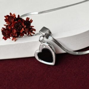 Colar coração black Aço 316L