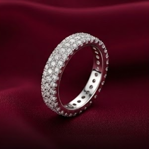 Anel Aliança Inteira Cravejada